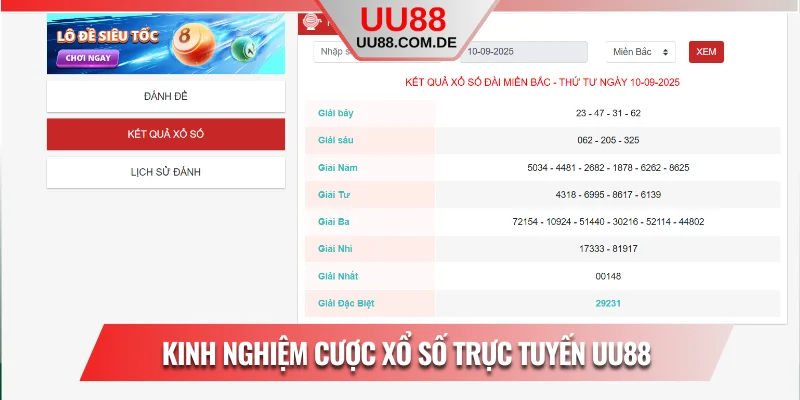 Kinh nghiệm cược xổ số trực tuyến UU88